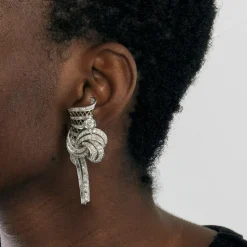 Boucles d'oreilles platine habillées de diamants