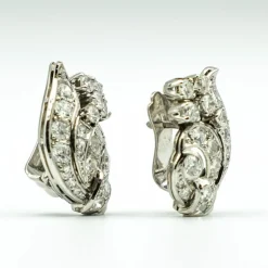 Boucles d'oreilles platine diamants