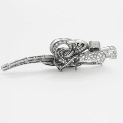 Boucles d'oreilles platine habillées de diamants