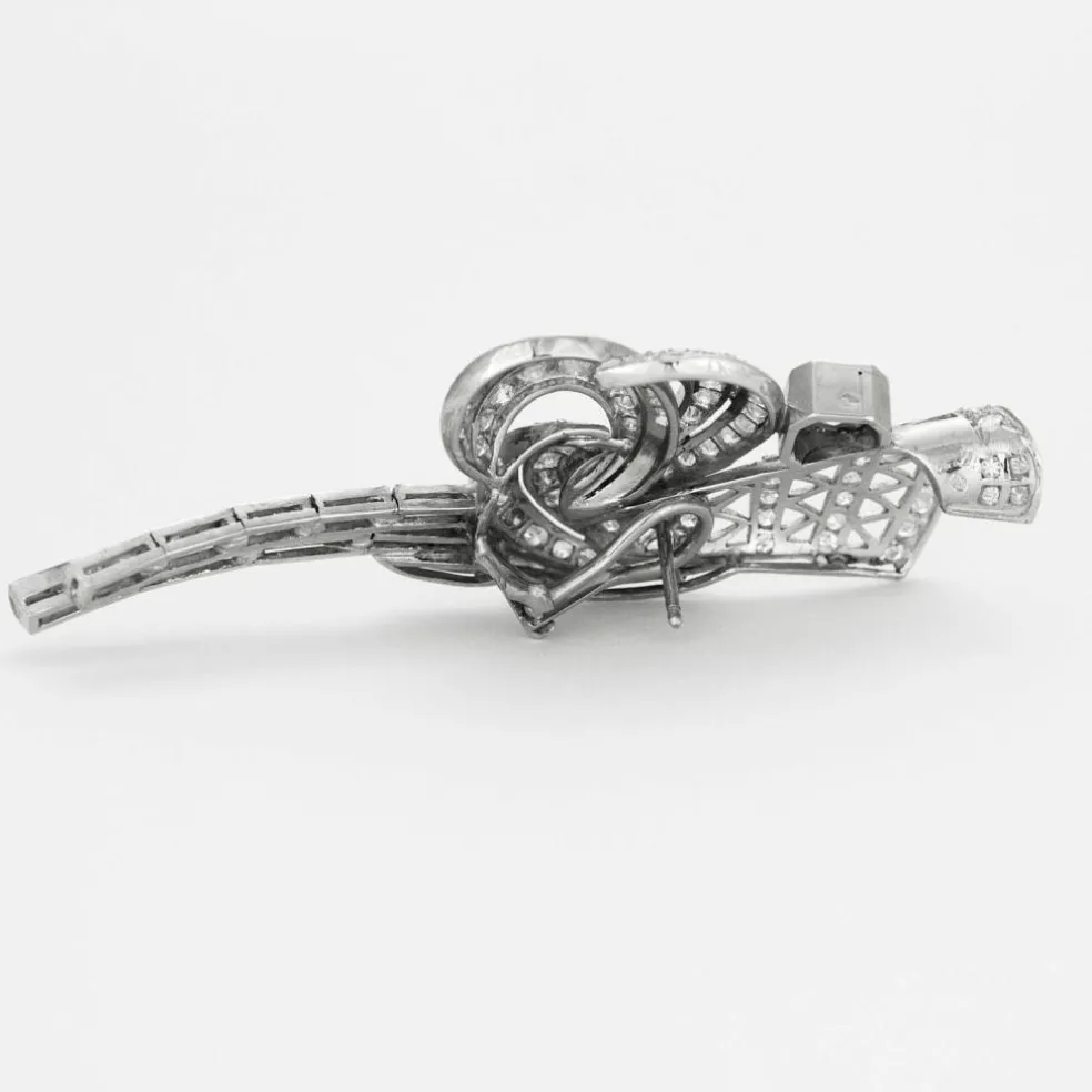 Boucles d'oreilles platine habillées de diamants