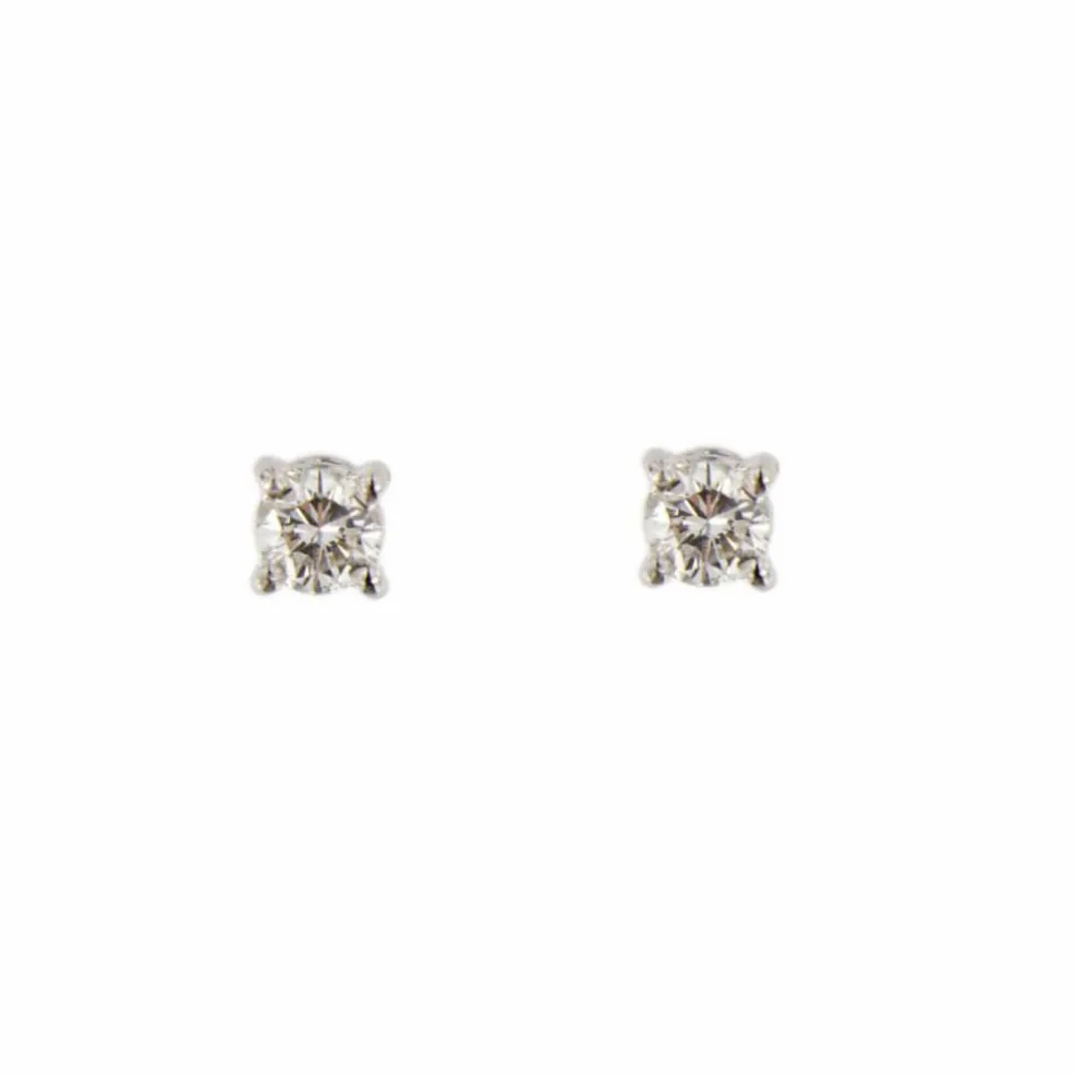 Boucles d'oreilles point lumineux avec diamants