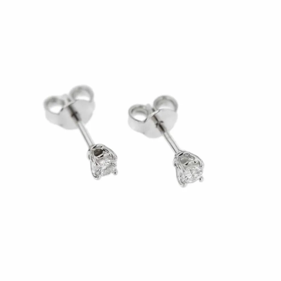 Boucles d'oreilles point lumineux avec diamants