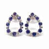 Boucles d'oreilles poire saphirs diamants or blanc