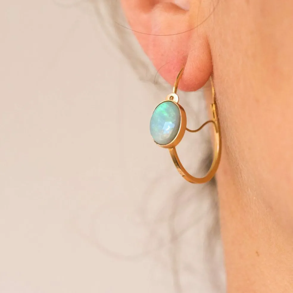Boucles d'oreilles poissardes opales