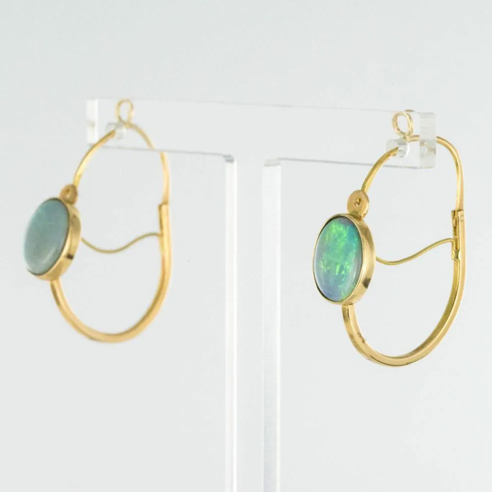 Boucles d'oreilles poissardes opales
