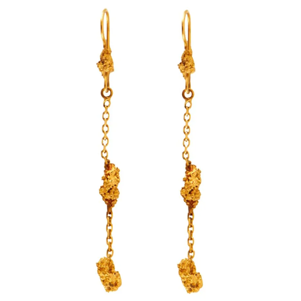 Boucles d'oreilles Pépites d'or