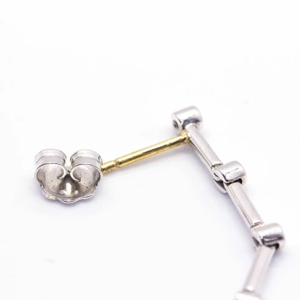 Boucles d'oreilles prasiolite or blanc et diamants