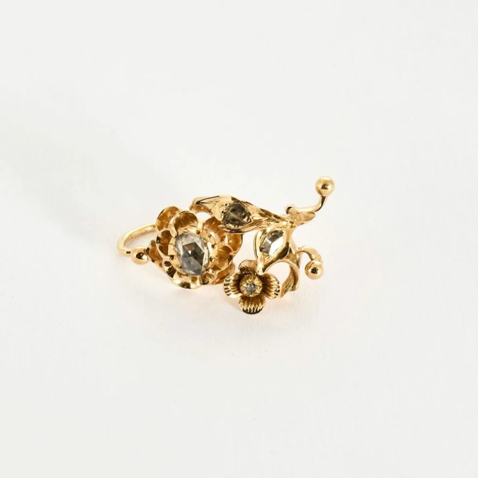 Boucles d'oreilles provencales or jaune et diamants