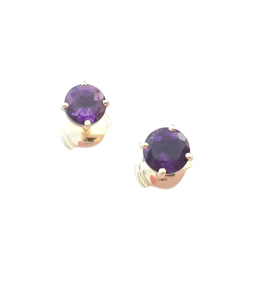 Boucles d'oreilles puces Améthyste