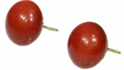 Boucles d'oreilles puces corail doré