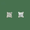 BOUCLES D'OREILLES PUCES DIAMANTS PRINCESSES