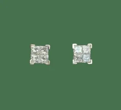 BOUCLES D'OREILLES PUCES DIAMANTS PRINCESSES
