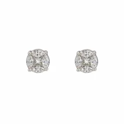 Boucles d'oreilles puces diamants 0.54 carat et or blanc