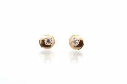 Boucles d’oreilles puces diamant en or jaune 18k