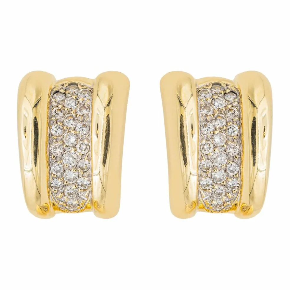 Boucles d'oreilles Puces Or jaune Diamant