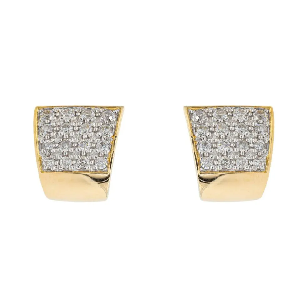 Boucles d'oreilles Puces Or jaune Diamant