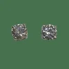 BOUCLES D'OREILLES PUCES OR BLANC DIAMANTS