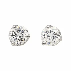 Boucles d'oreilles Puces Or blanc Diamant