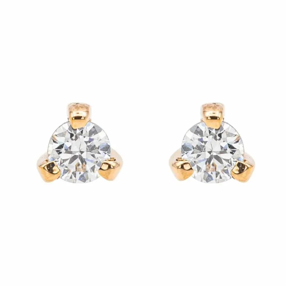 Boucles d'oreilles Puces Or rose Diamant
