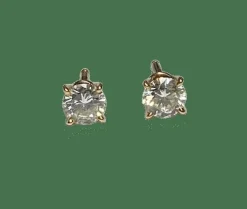 Boucles d'oreilles puces or et diamants
