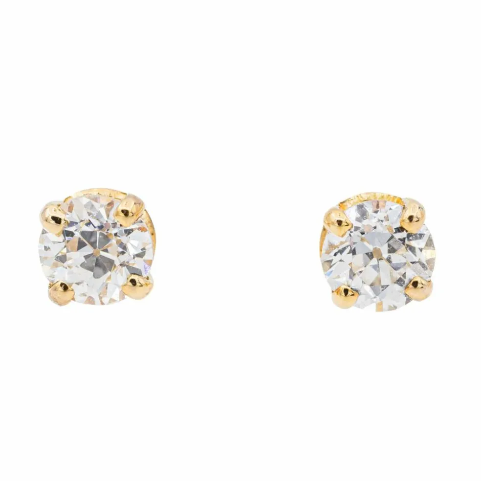 Boucles d'oreilles Puces Or jaune Diamant