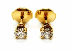 Boucles d'oreilles Puces Or jaune Diamant
