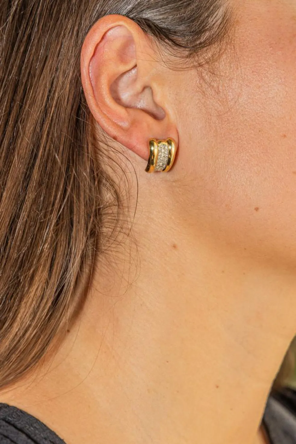 Boucles d'oreilles Puces Or jaune Diamant