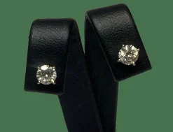 Boucles d'oreilles puces or et diamants