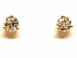 Boucles d'oreilles Puces Or jaune Diamant