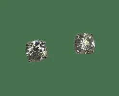Boucles d'oreilles puces or et diamants