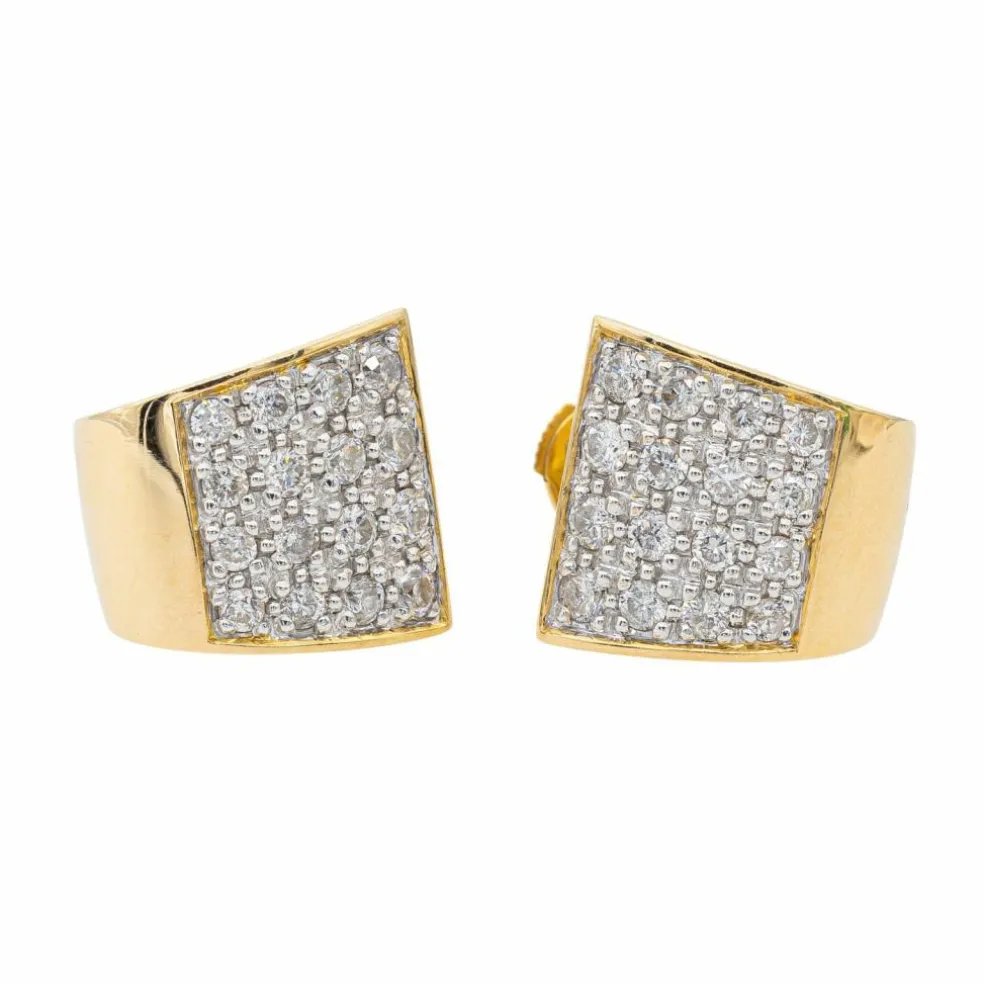 Boucles d'oreilles Puces Or jaune Diamant