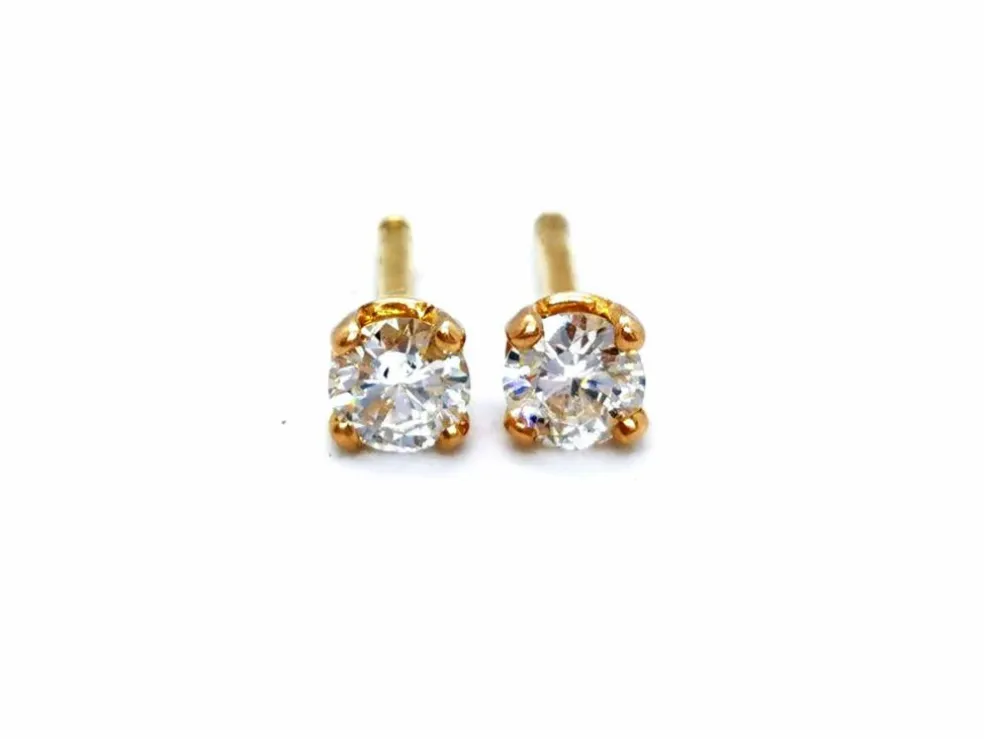 Boucles d'oreilles Puces Or jaune Diamant