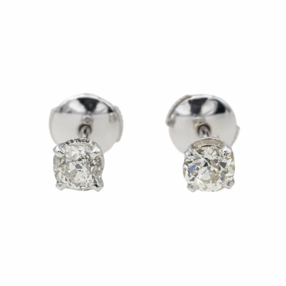 Boucles d'oreilles Puces Or blanc Diamant