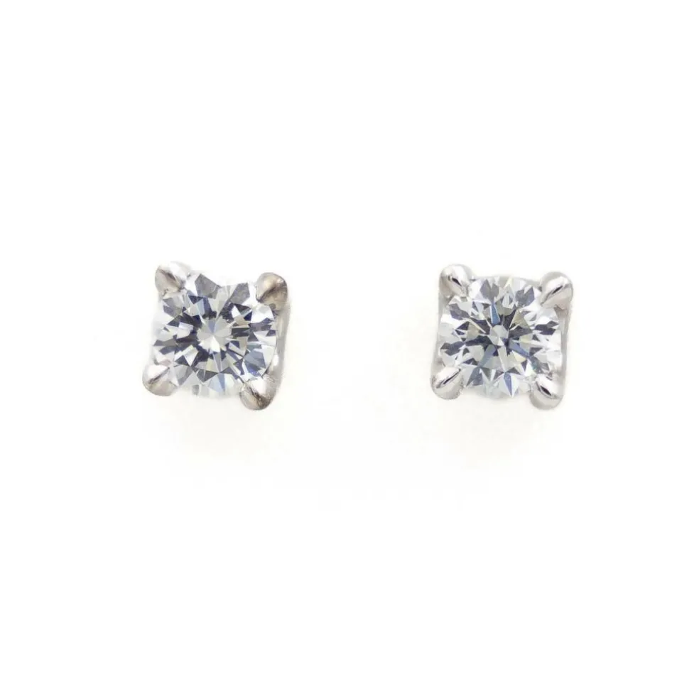 Boucles d'oreilles Puces Or blanc Diamant