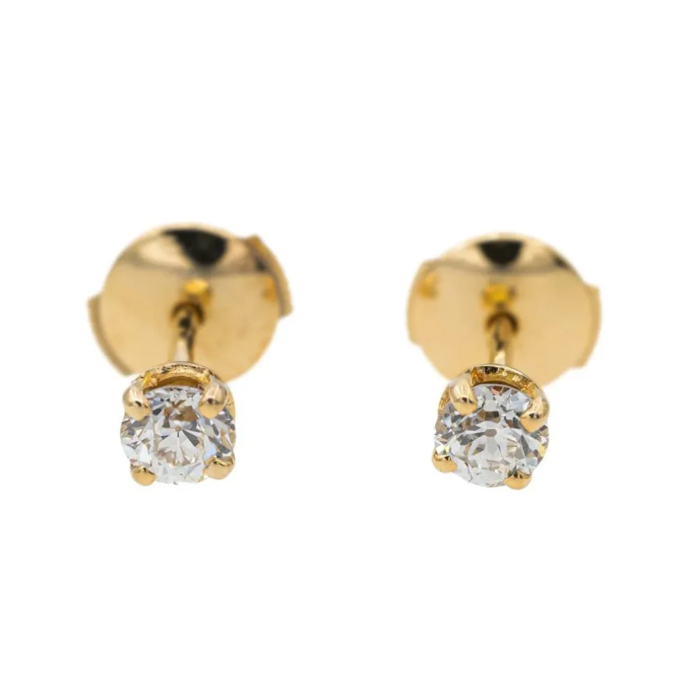 Boucles d'oreilles Puces Or jaune Diamant