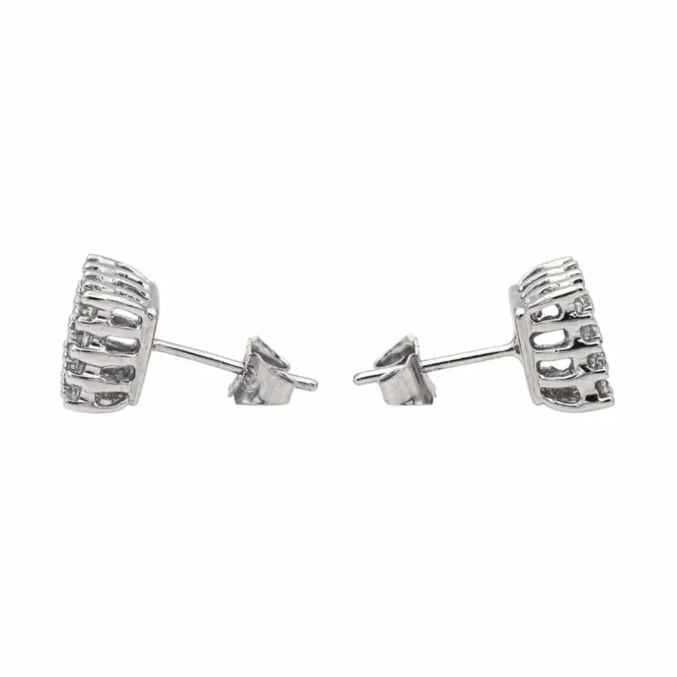 Boucles d'oreilles Puces Or blanc Diamant