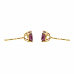Boucles d'oreilles Puces Or jaune Rubis
