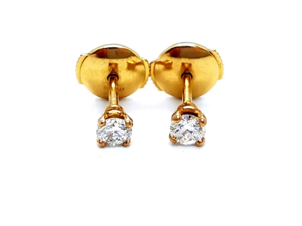 Boucles d'oreilles Puces Or jaune Diamant