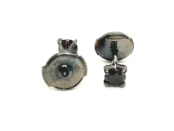 Boucles d'oreilles Puces Or noir Diamant