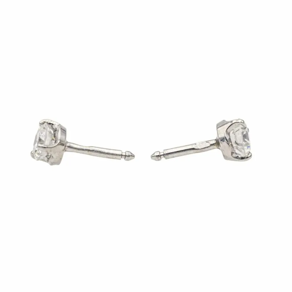 Boucles d'oreilles Puces Or blanc Diamant