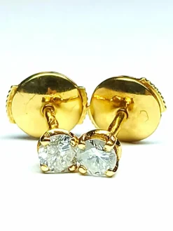 Boucles d'oreilles Puces Or jaune Diamant