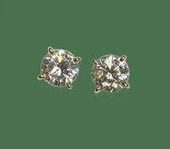 Boucles d'oreilles puces or et diamants