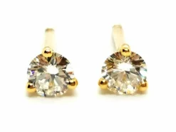 Boucles d'oreilles Puces Or jaune Diamant