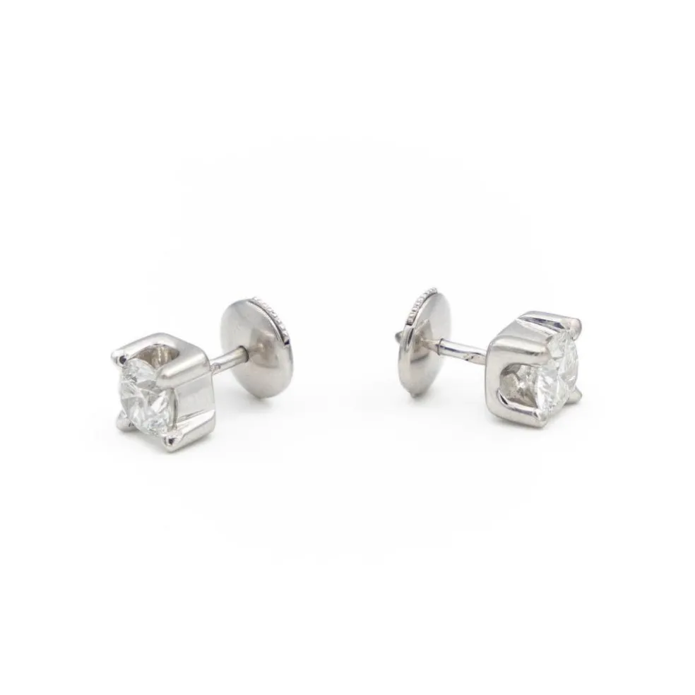 Boucles d'oreilles Puces Or blanc Diamant