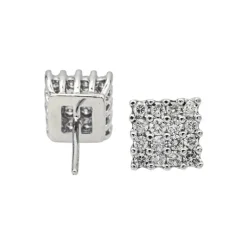 Boucles d'oreilles Puces Or blanc Diamant