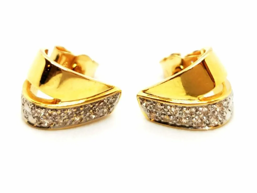 Boucles d'oreilles puces Or jaune Diamant