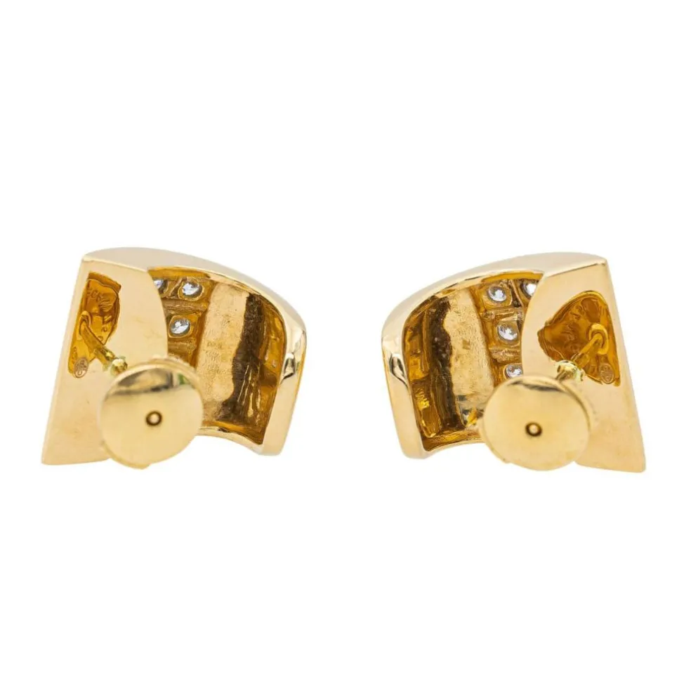 Boucles d'oreilles Puces Or jaune Diamant