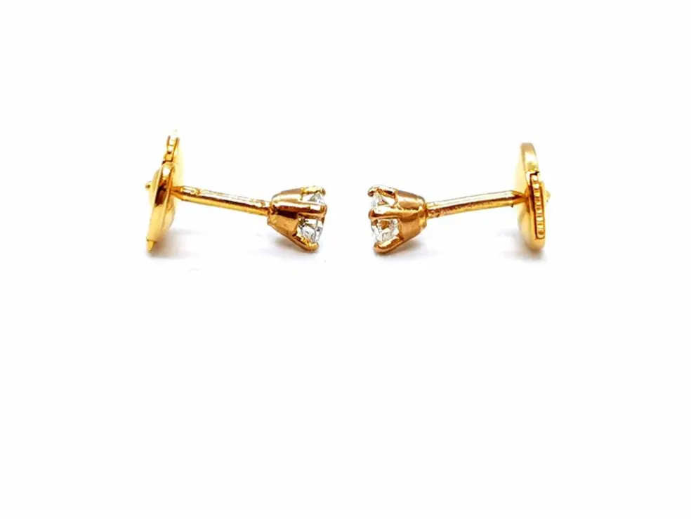 Boucles d'oreilles Puces Or jaune Diamant