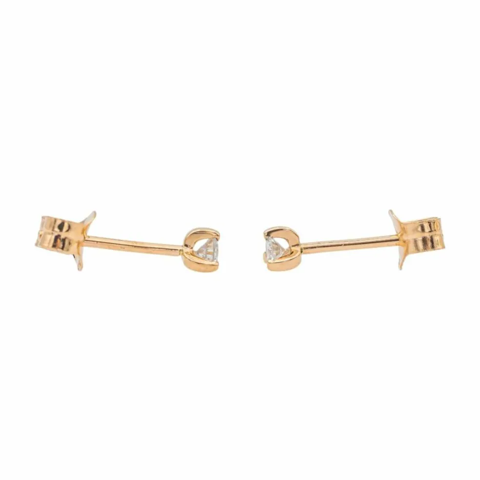 Boucles d'oreilles Puces Or rose Diamant
