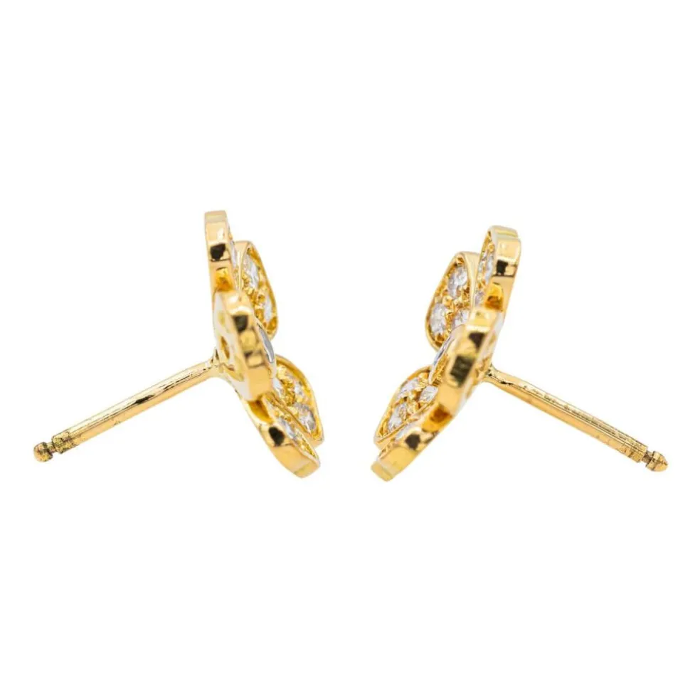 Boucles d'oreilles Puces Or jaune Diamant